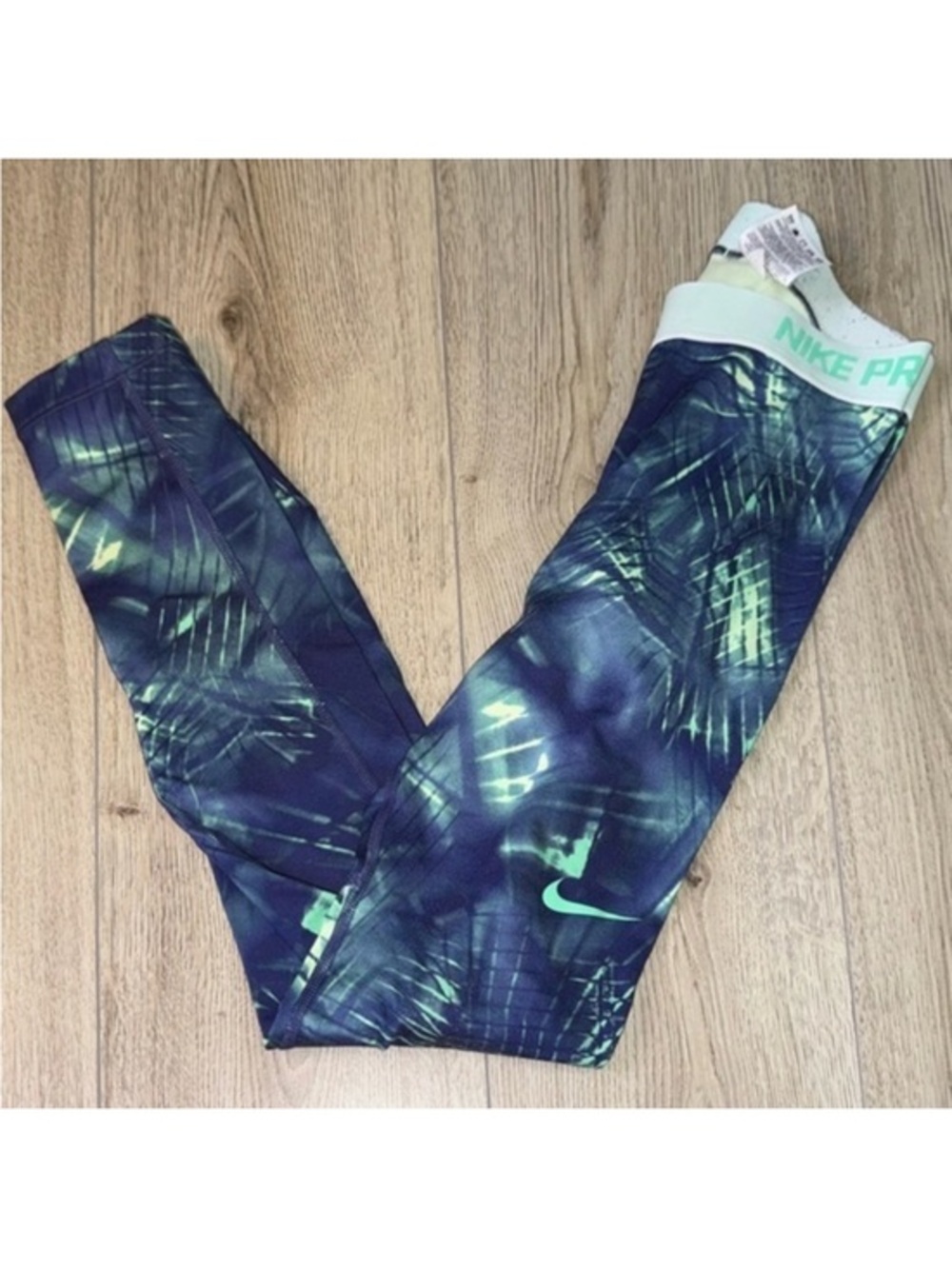 Nike Pro Green blue Leggings tights